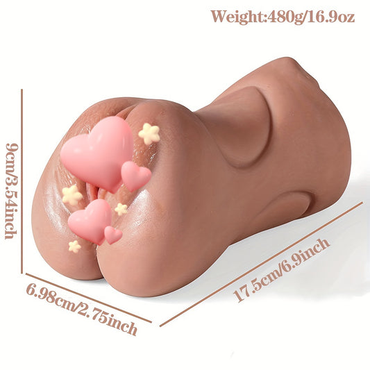 3-i-1 TPE onanileketøy med realistisk Pocket Pussy Stroker