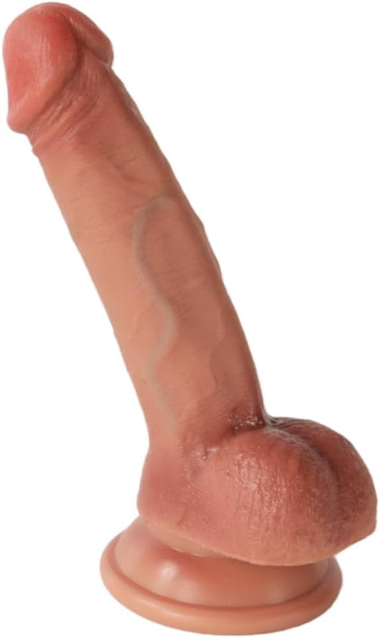 HeartCaptor 6-Inch Realistic Silicone Dildo for Beginners | Dual-Density with Suction Cup for Vaginal, Anal, and Couples Play
