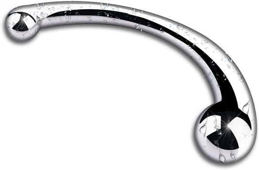 HeartCaptor 316 Stainless Steel Dual-Ended Massage Wand for Men and Women | Ergonomic Heavyweight Intimate Wellness Device