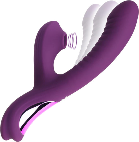 HeartCaptor Dual Motion Rabbit Vibrator for Women | Rechargeable Intimate Wellness Device with Clitoral Suction