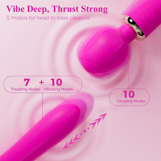HeartCaptor Dual-Ended Wand Massager for Women and Couples | Rechargeable Intimate Wellness Device with App Control