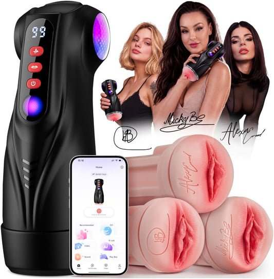HeartCaptor Automatic Suction Male Stroker for Men | Rechargeable App Control Intimate Wellness Device