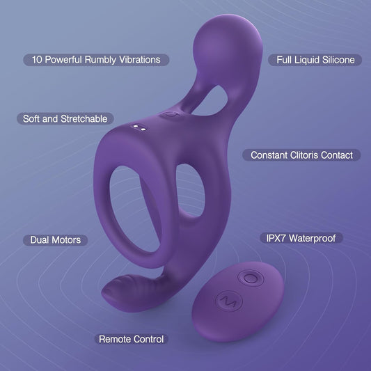 HeartCaptor Gemster Vibrating Cock Ring for Couples | Rechargeable Intimate Wellness Device with Remote Control