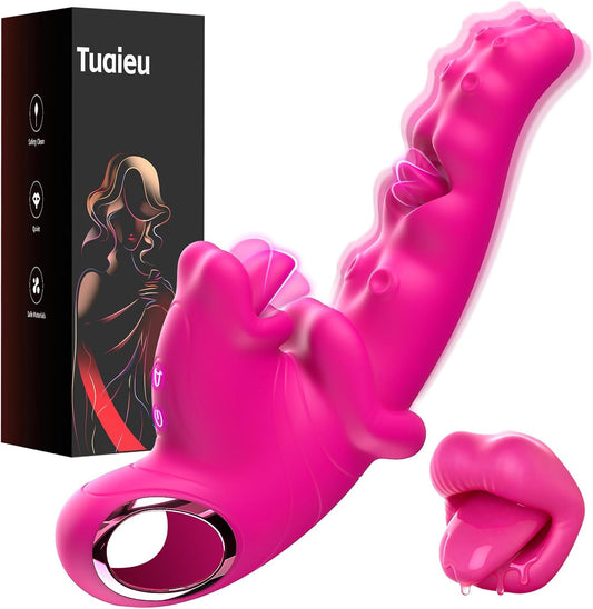 HeartCaptor 3-in-1 Tongue Vibrator for Women | Rechargeable Couples Sex Toy with G-Spot & A-Spot Stimulation