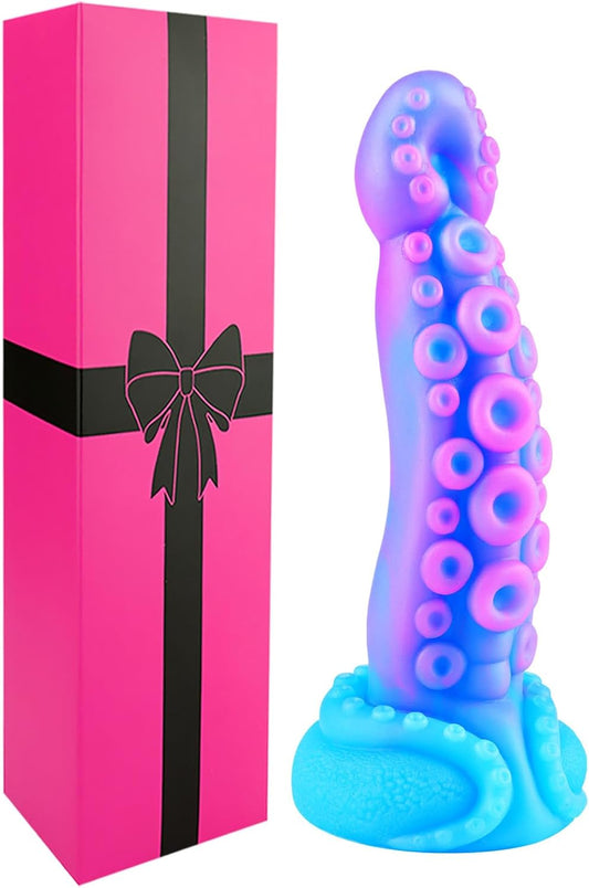 HeartCaptor Beginner Tentacle Dildo with Suction Cup for Men and Women | Soft Silicone Fantasy Anal Plug with Conical Shape and G-Spot Curve