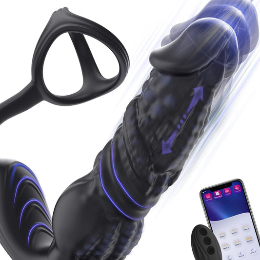 HeartCaptor Thrusting Prostate Massager for Men | App-Controlled Rechargeable Intimate Wellness Device with Perineum Stimulation