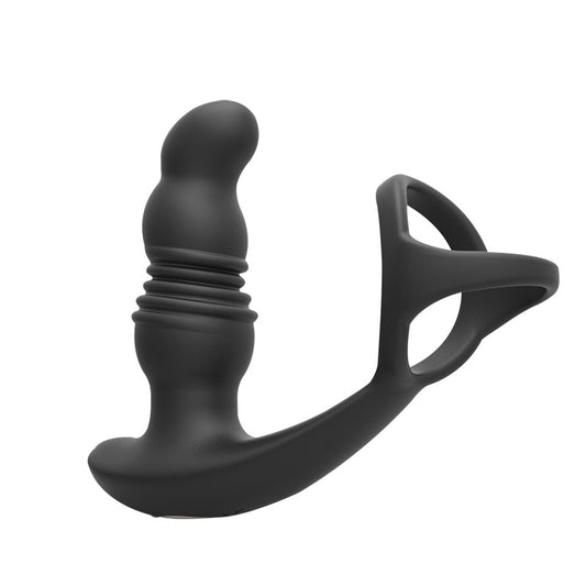 Silicone Telescopic Vibrating Cock Ring Set with Remote Control