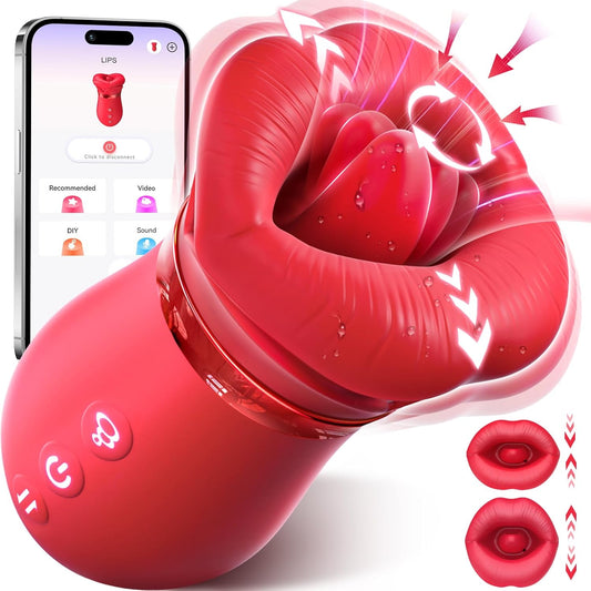 HeartCaptor Rose Sucking Vibrator for Women | Personal Wellness Device with App Control and Realistic Tongue Licking for Intimate Pleasure