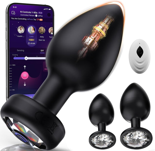 Yolodit Anal Plug Set for Men and Women | 3 Silicone Vibrating Butt Plugs with Remote Control and 10 Speeds for Prostate Massage
