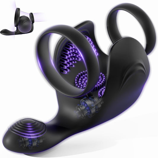 HeartCaptor Vibrating Cock Ring for Men and Couples | Rechargeable Intimate Wellness Device with Dual Stimulation and 10 Modes
