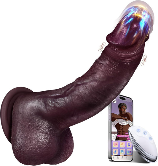 HeartCaptor Realistic Thrusting Dildo for Women | Rechargeable Personal Intimate Wellness Device with Heating and Remote Control