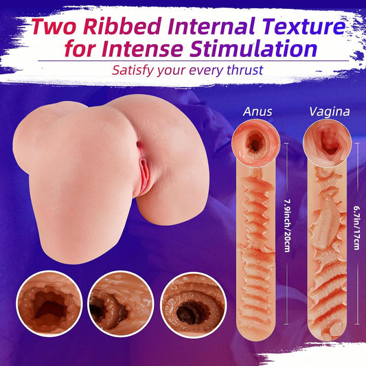 HeartCaptor 3D Realistic Soft Butt Masturbator for Him | Split Leg Pocket Pussy with USB Heating Rod & TPE Silicone