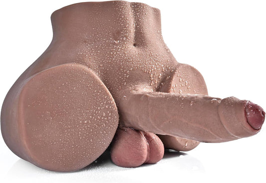 HeartCaptor 9LB Male Torso Sex Doll for Women, Men & Couples | 7.1 Inch Realistic Uncut Dildo with Flexible Positioning and Tight Anal Canal