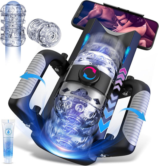 HeartCaptor Automatic Male Stroker for Him | Personal Wellness Device with Adjustable Tightness and Foldable Handles