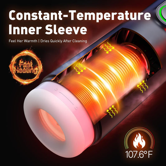 HeartCaptor TriggerX Smart Male Stroker for Him | Personal Wellness Device with Heating & Dual-Direction Rotation