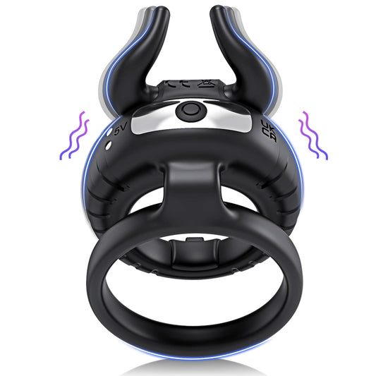 Silicone Bullfighting Double Ring with 10 Vibration Modes for Enhanced Intimacy