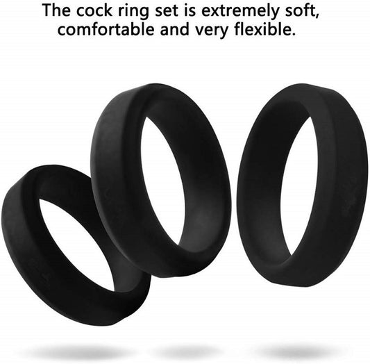 Premium Silicone Penis Rings Set for Enhanced Erections