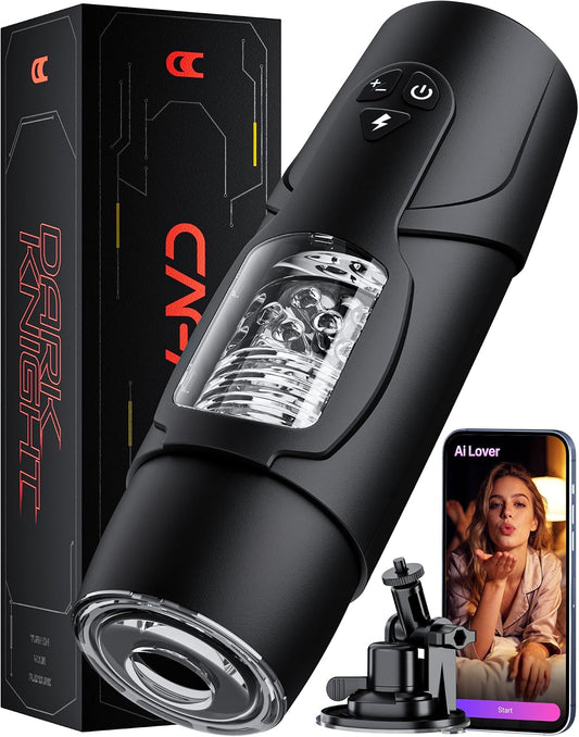HeartCaptor Automatic Masturbator for Him | Rechargeable Intimacy Device with Thrusting and Rotating Texture