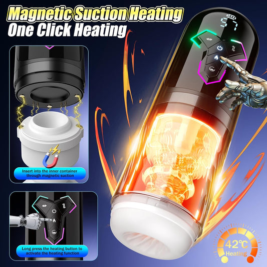 Sky Power Smart Male Stroker by HeartCaptor | App-Controlled Intimacy Device with 360° Heating and Suction