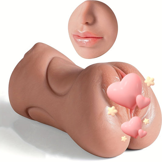 3-i-1 TPE onanileketøy med realistisk Pocket Pussy Stroker