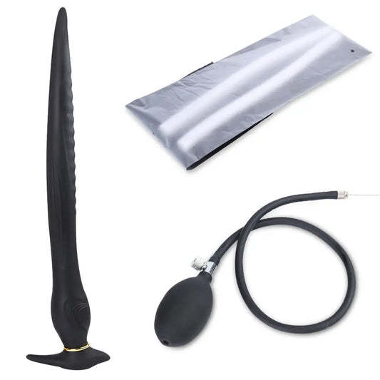 Oppustelig silikone analprop for forbedret erotisk leg