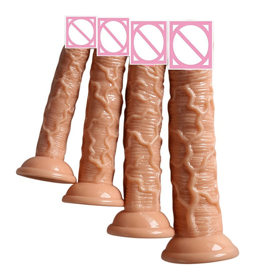 HeartCaptor Realistic Veined Silicone Dildo with Strong Suction Cup, 4 Sizes, Waterproof Adult Toy