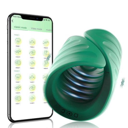 HeartCaptor APP Control Glans Vibrator Male Silicone Stimulator 9 Modes USB Rechargeable Adult Toy