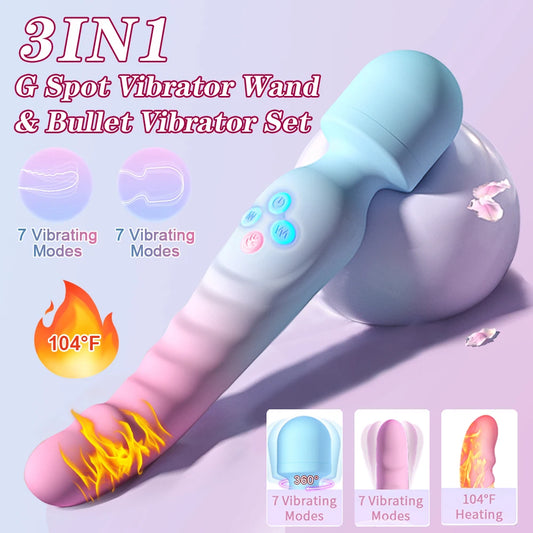 HeartCaptor G-Spot Vibrator Wand | 10-Mode Clitoris Stimulator | Medical Silicone | USB Rechargeable | Waterproof Adult Massager for Women