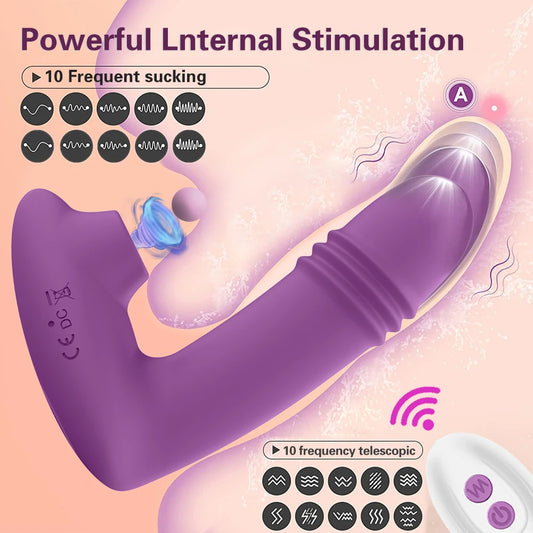 HeartCaptor Premium G-Spot Vibrator with 10 Speeds and Discreet Telescopic Suction