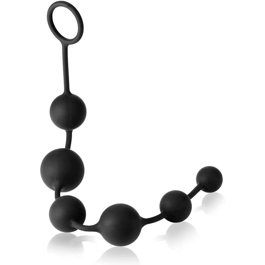 Silicone Anal Bead Toy with Safe Pull Ring for Enhanced Pleasure