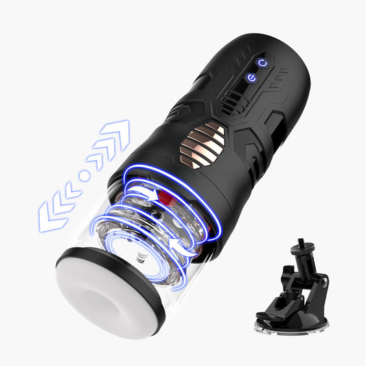 High-Speed Rotating Male Masturbator with 7 Modes and Suction Base