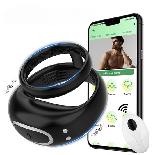 Silicone Penis Ring with 10 Vibration Modes for Men - Discreet Package