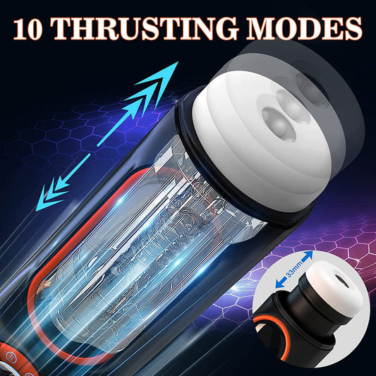 Intruder 1.0 Telescopic Sucking Vibrating Masturbator Toy