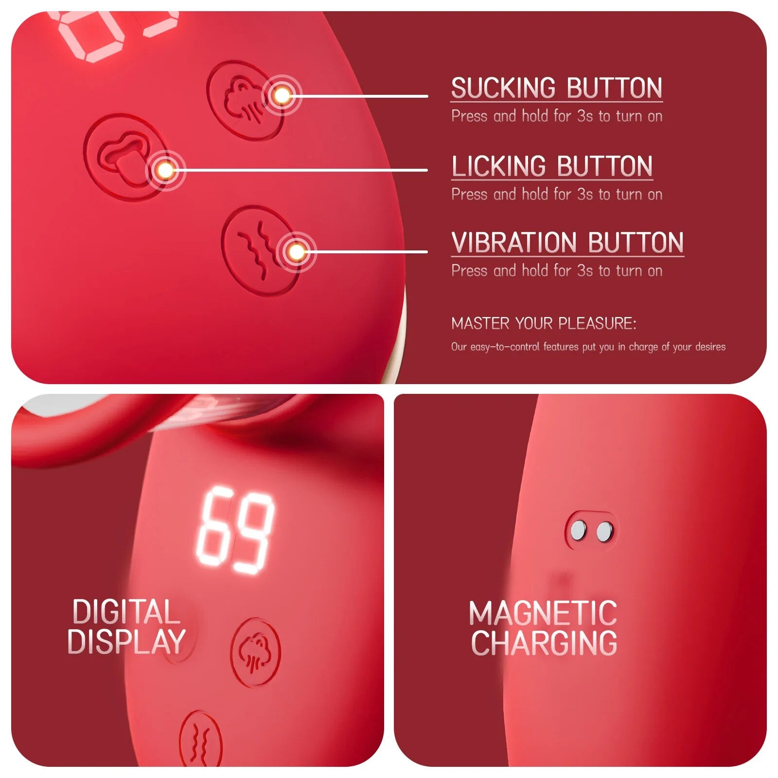 Clitoral Vibrator Sucking and Licking Tongue Sex Toy for Women - HeartCaptor
