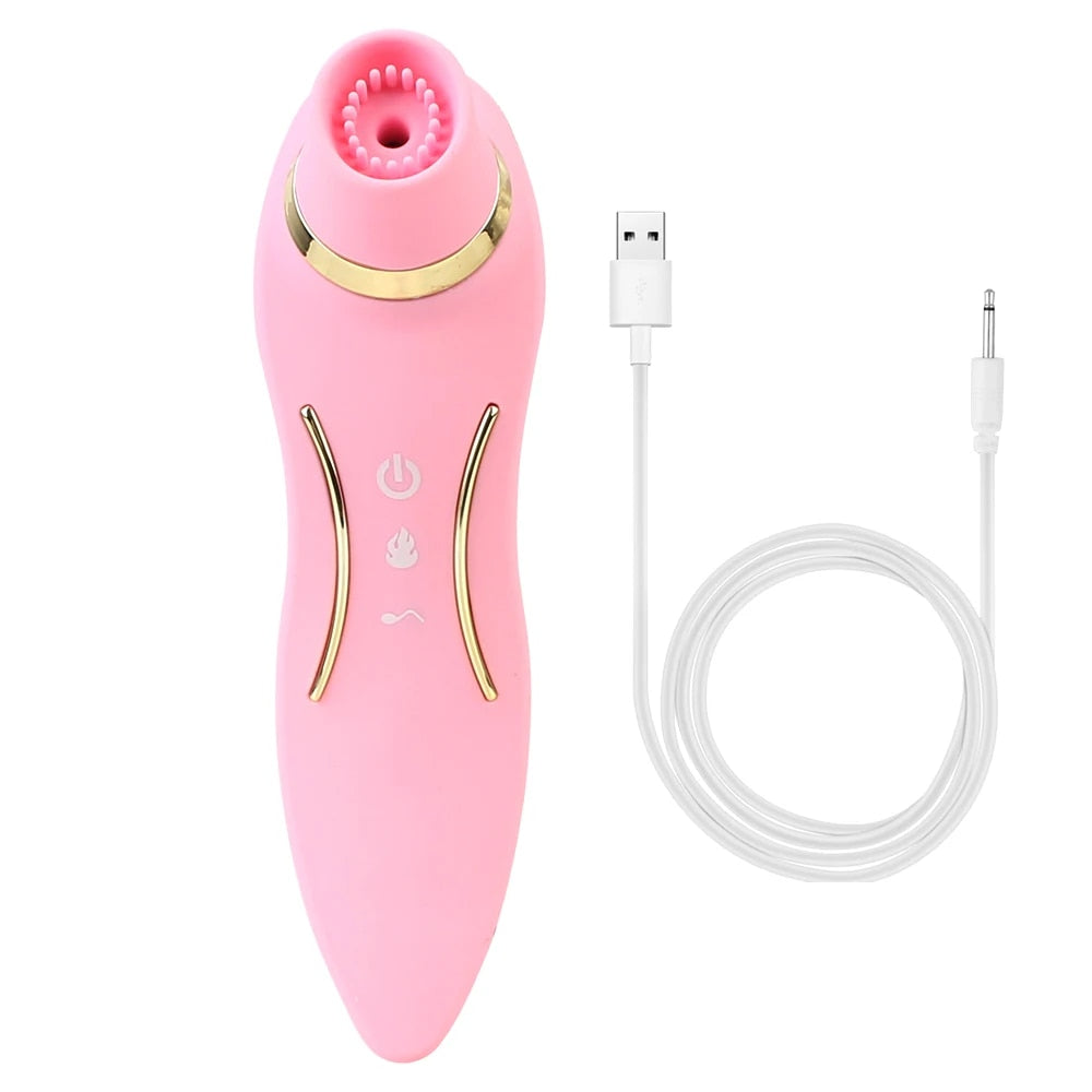 Dual Head 2 in 1 Suction Vibrator with Heating Function - HeartCaptor