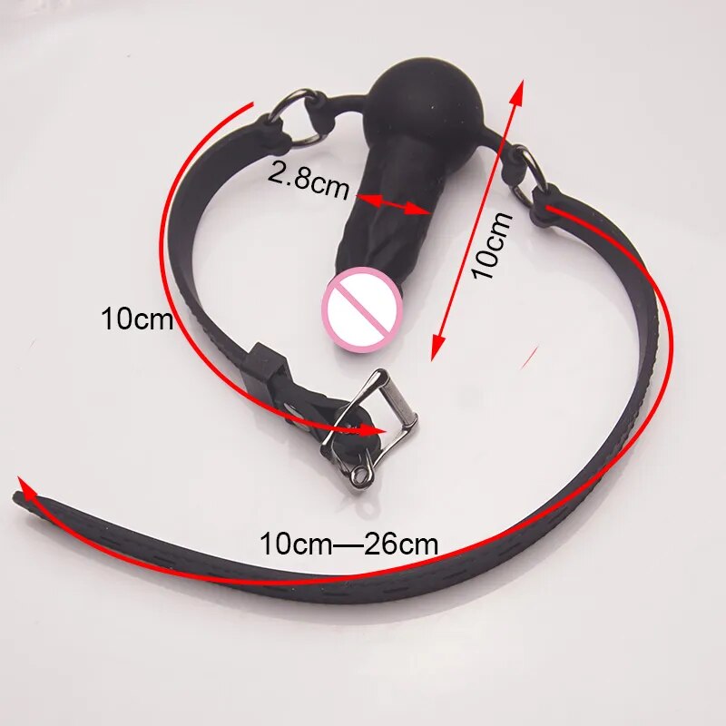 Reversible Dual-Use BDSM Silicone Penis/Dildo Mouth Penetration and Ball Gag - HeartCaptor