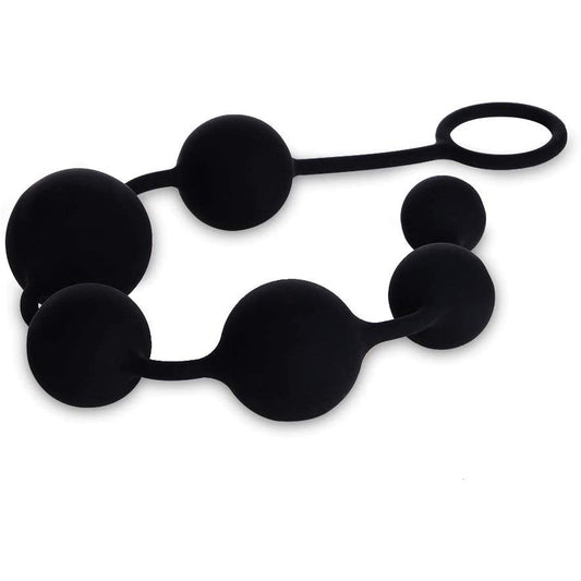 Silicone Anal Bead Toy with Safe Pull Ring for Enhanced Pleasure