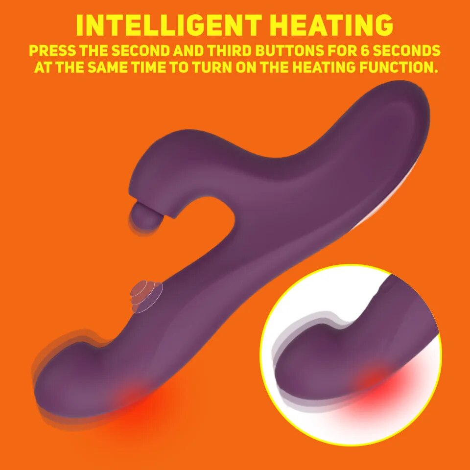 4-in-1 Rabbit G-Spot Vibrator with Heating Function - HeartCaptor