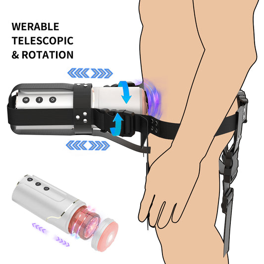 Wearable Telescopic Masturbation Cup with Remote Control
