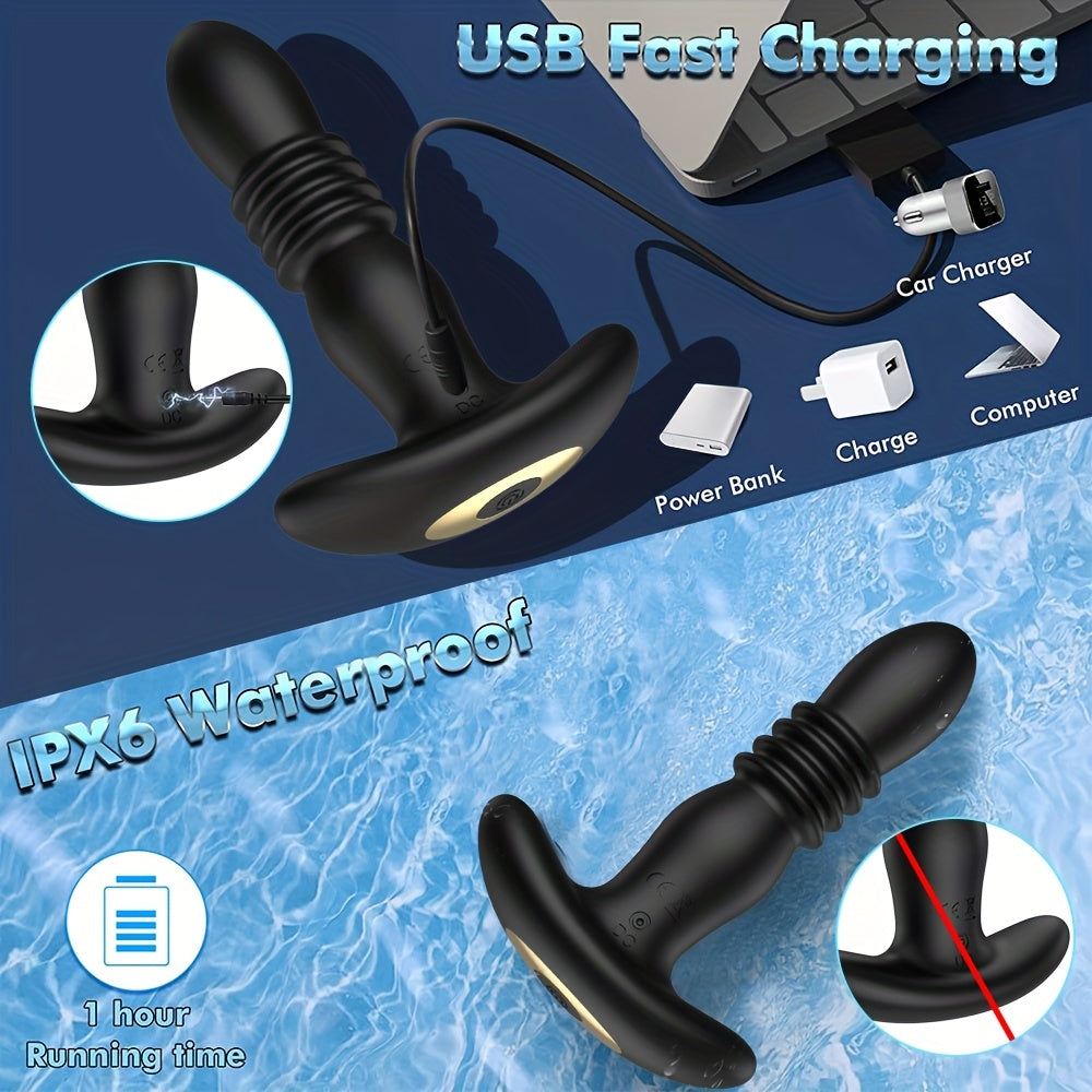 Electric Retractable Anal Plug APP Control Male Prostate Massager - HeartCaptor