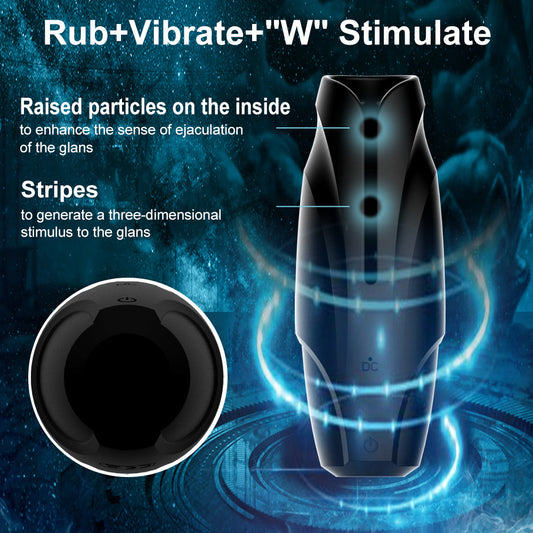 Silicone+ABS Vibration Masturbation Cup with 10 Frequencies