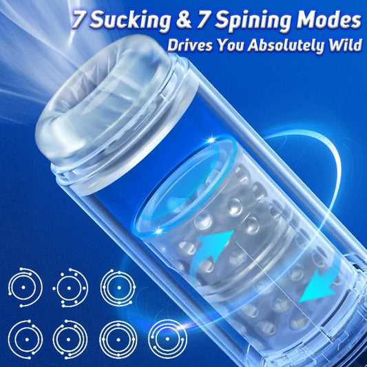 Advanced Waterproof Male Masturbator with Rotary and Suction Features