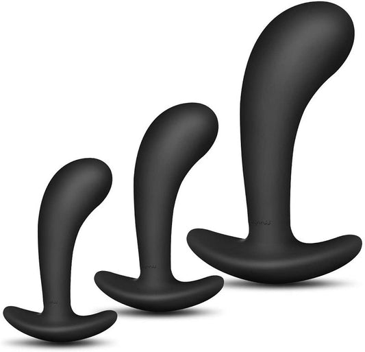 Silicone Anal Training Set with Flared Base for Enhanced Prostate Pleasure