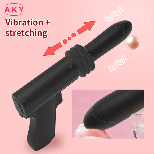 G-Spot & Anal Pleasure Telescopic Vibrator Gun Shaped Toy