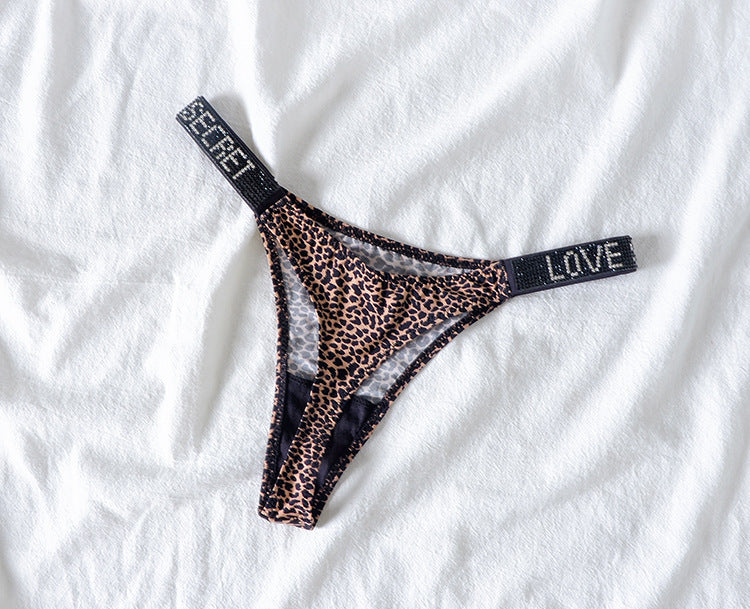 Women's Shiny Rhinestone Thong Low Waist Panties Sexy Underwear - HeartCaptor
