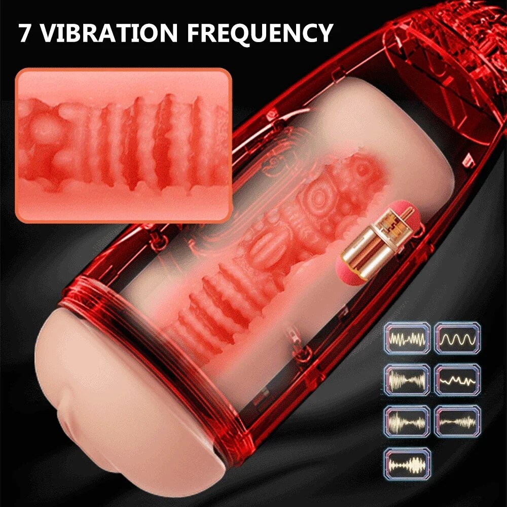 Male Masturbator with Vibration Realistic Blowjob Sex Toy for Men - HeartCaptor