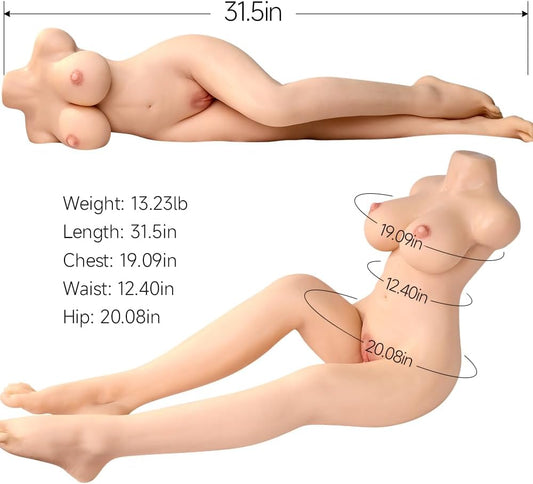 HeartCaptor Dual-Channel Male Masturbator with Legs for Men | TPE Intimate Wellness Device Featuring Gel Breasts and Poseable Skeleton
