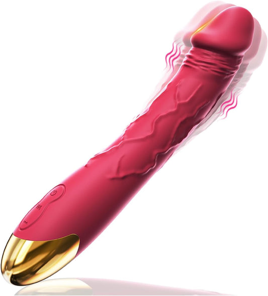 HeartCaptor 7.6 Inch Realistic Dildo Vibrator for Women and Couples | Silicone Waterproof Personal Massager with 10 Vibration Modes