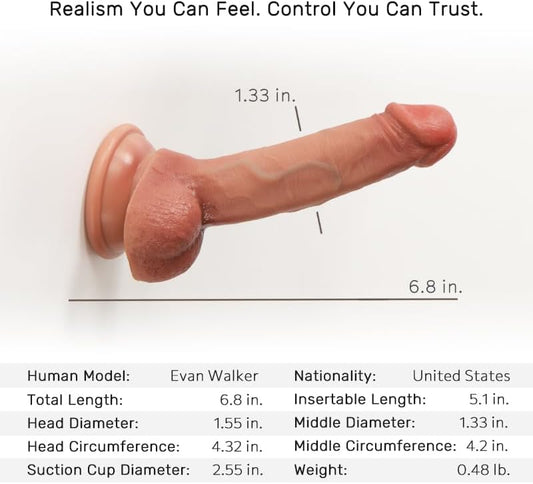 HeartCaptor Realistic Silicone Dildo for Beginners | Dual-Density Intimate Wellness Device with Suction Cup