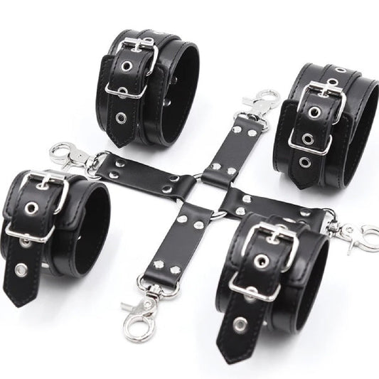 Leather Cross Hand Binding Rack with Adjustable Cuffs